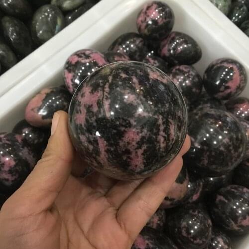 Natural plum blossom tourmaline stone sphere specimen mineral stones ball