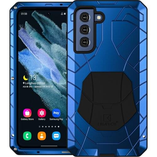 For Samsung Galaxy S21 FE Phone Case Hard Aluminum Metal Protector Full Cover S21 FE Armor Heavy Duty Shockproof Accessories