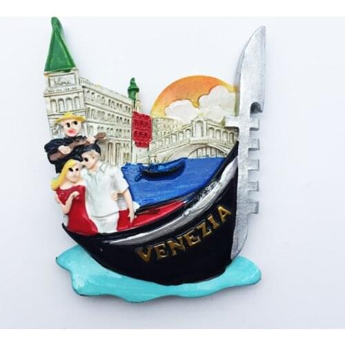 QIQIPP Creative magnetic refrigerator paste Italy water city Venice tourism memorial hand-painted decorative crafts