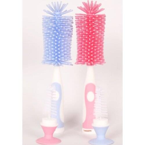 Silicone bottle brush nipple brush baby bottle cleaning brush set 360 degree rotation various cups silicone brush