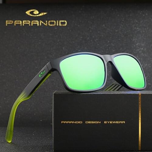 PARANOID Vintage Sunglasses Polarized Mens Sun Glasses For Men Driving Black Square Oculos Male 8 Colors Model 8019