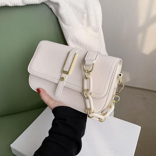 Shoulder Bag Female Handbag Purse Women Bag Chain Crossbody Bag Women Fashion 2021 New PU Leather Simple Solid Color All-match