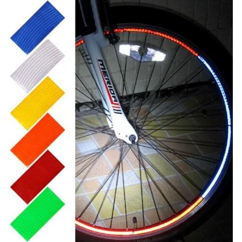 6pcs/Lot MTB Bicycle Sticker Cycling Wheel Rim DIY Reflective Stickers Decal For Outdoor Sports Accessories 5 Colors
