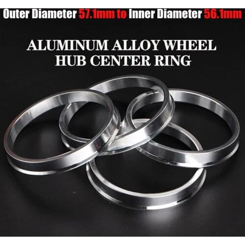4Pcs High Quality Customized Alloy Centric Spigot Wheel Spacer Hub Rings 56.1mm ID to 57.1/60.1/66.1/67.1/73.1/64.1mm OD