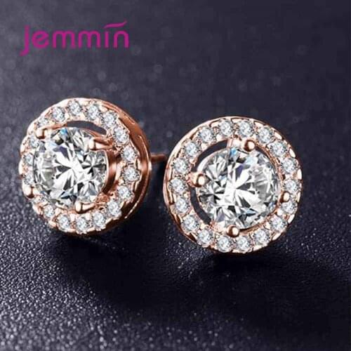 Top Quality Elegant Europe Boucle Foreille Femme Stud Earrings Flower Cubic Zirconia For Women Party Girls Birthday Earings