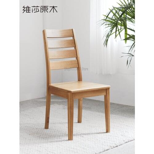 Japanese All Solid Wood Chair Simple Modern Dining Table Dining Chair Combination Oak Computer Chair / Restaurant Furniture