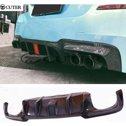 F10 5 series M-TECH M5 Carbon Fiber FRP rear bumper diffuser rear lip with LED light For BMW F10 520i 525i 530i M-TECH M5 Bumper