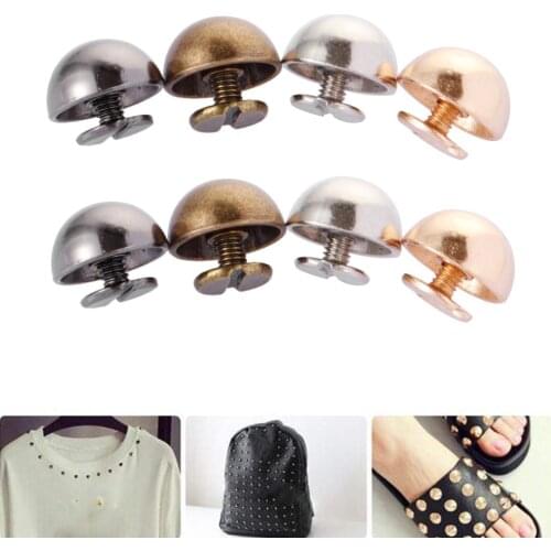 10Pcs 8/10/12mm Rivets Screw Mushroom Dome Bolt Round Head Screws Metal Nail for Cloth Button Luggage Craft Clothes/Bag/Shoes