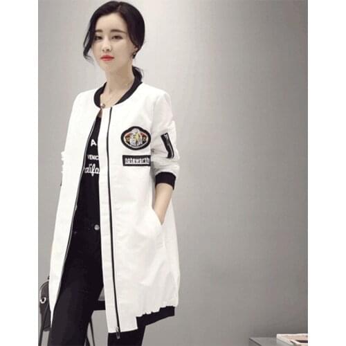 Jacket Womens 2020 New Fashion Autumn and Winter Mid-Length Korean Fashion All-match Thin Popular Loose Casual Baseball Uniform