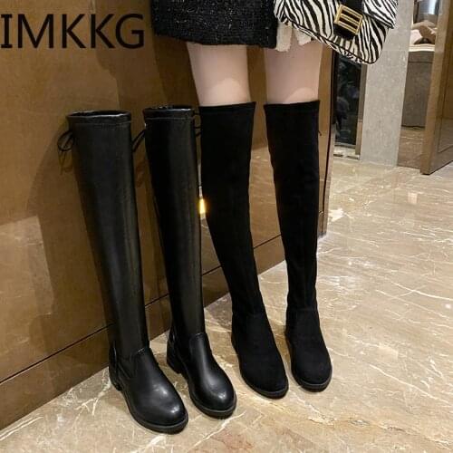 Womens Winter High Boots Pu Pointed Toe Knee-High Boots Fashion Women Shoes For Women Winter botas de mujer 2020