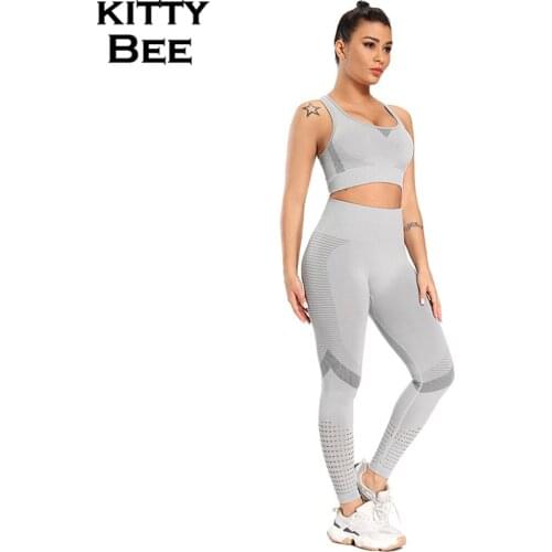 Sport Set Women Seamless Yoga Set Women Gym Clothes 2 Piece Gym Set Women Padded Sports Bra High Waist Yoga Pants Gym Clothing