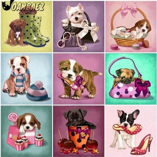 Animal Diamond Painting Cute Dog High Heels 5Ddiy Wall Art Cross Stitch Sticker Diamond Embroidery Room Decoration Gift