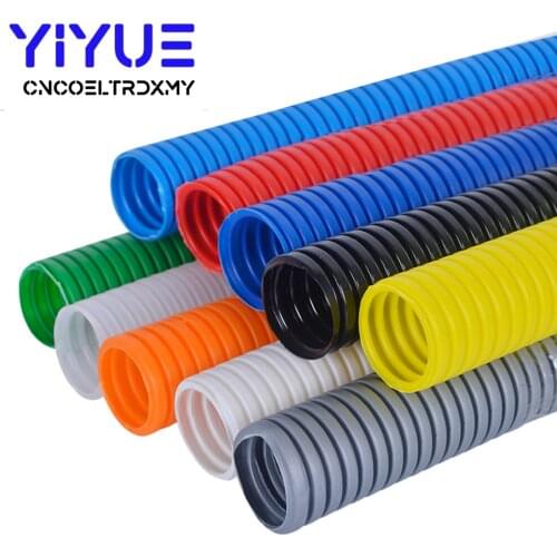 1M Color Corrugated Tube 6.5mm-20mm Auto Car Harness Insulation Sleeving Pipe Wire Casing