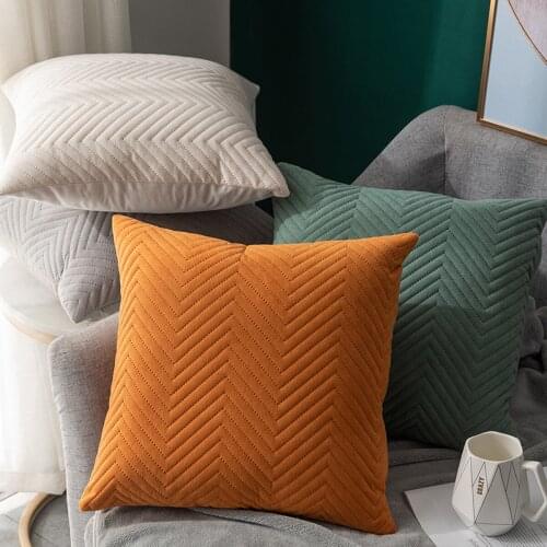 1Pcs Quilted Velvet Hug Pillowcase Home Pillow Bedside Cushion Cover Solid Color Sofa Hug Pillowcase Home Living Room Decoration