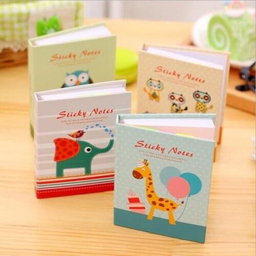 1pack/lot Little Animal series Fashion Hard Cover Memo Notepad Sticky note Writing scratch pad office school supplies Wholesale