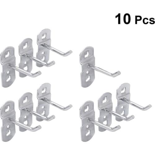 10PCS Tool Hanging Hook Metal Display Rack Metal Shop Good Shelf Hooks Thickening Square Hole Plate Tool Household Kitchen Hooks