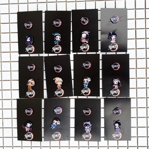 2Pcs/Set New Anime Demon Slayer Kimetsu No Yaiba Pin Badges Acrylic Kamado Tanjirou Cosplay Brooch Fans Gifts Accessories 2.5cm