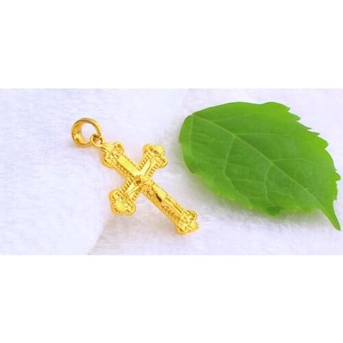 2017 New Cross Plated Gold Color Greek jewelry christian crucifix god