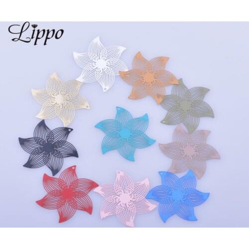30pcs AB5789 45mm Filigree Flower Charms