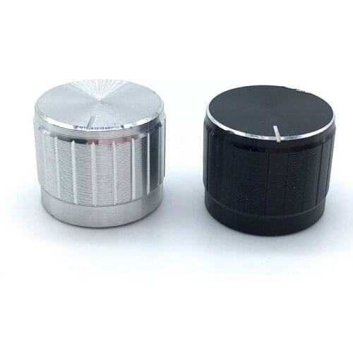 5pcs/lot Black Silver Aluminum alloy Potentiometer/Encoder Knobs Switch Caps 21x17MM