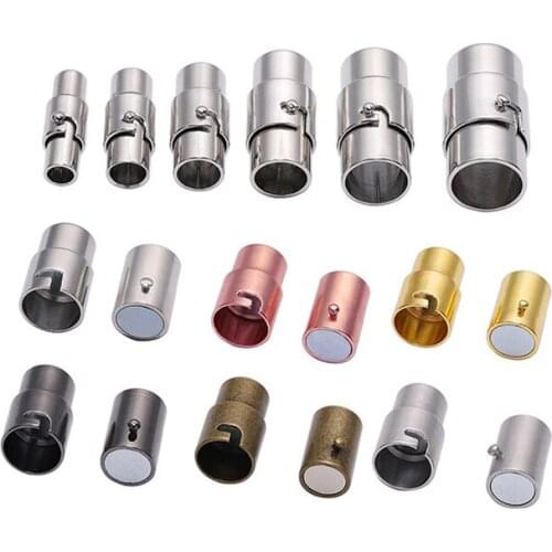 5PCS Of 3-10MM Leather Cord Caps electromagnetic Clasp Lock Mechanism Connector K139 Bracelets And Necklaces Jewelry Findings