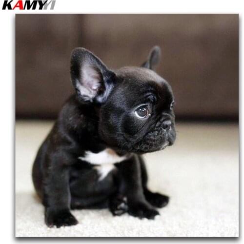 Full Square Diamond painting French Bulldog DIY Diamond mosaic black puppy Full Round Diamond embroidery Cross stitch animal dog