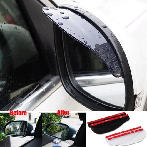 2Pcs Universal PVC Car Accessories Rearview Mirror Rain Shade Rainproof Blades Car Back Mirror Eyebrow Rain Cover