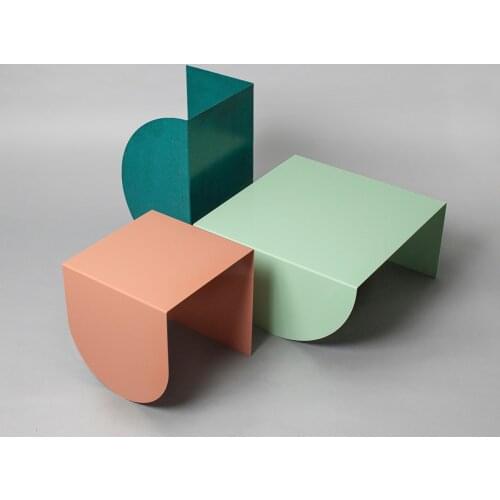 Free shipping Simple Small Coffee Table Wrought Iron Nordic Coffee Table Macarons Living Room Sofa Side Cabinets Racks 2019 New