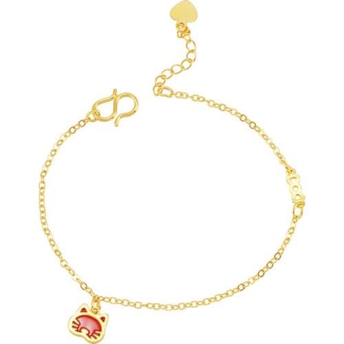 Bracelets for Women Gifts Vietnam Sand Gold Bracelet Small Cat Chain Fashion Jewelry Gold Color Bracelet Femme pulsera hombre