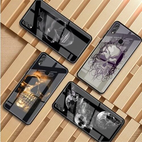 Horror Skull Tempered Glass Phone Case For Huawei P20 P30 P40 P40 Lite Pro Psmart Mate 20 30 Cover Shell