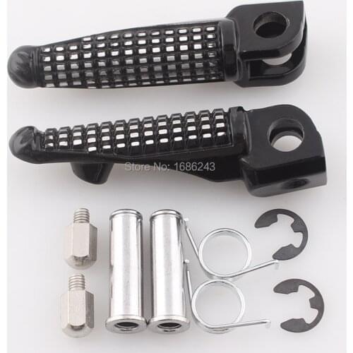 Black Front Foot Pegs Footrest Fits For Kawasaki NINJA ZX6R ZX636 Ninja 650R EX650 250R EX250 ZZR1400 ZX14 ZX-14 ZZR1200 ER6N