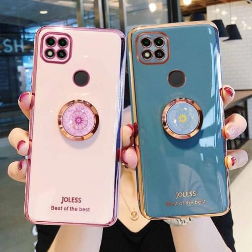 Luxury Plating Ring Phone Holder Phone Case For Oppo A5 A9 2020 A11X A57 A59 A83 A3 A3S A5S A7X A8 A91 A73 A77 A72 A32 Cover