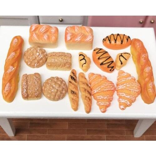 G07-X136 children baby gift Toy 1:12 Dollhouse mini Furniture Miniature rement Doll accessories bread 5pcs/set