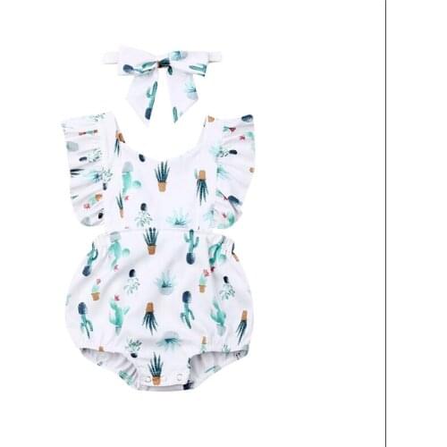 0-24M Newborn Kid Baby Girl Floral Body Top Ruffles Sleeveless Bodysuit Elegant Cute Cotton Sunsuit New born Summer Outfit
