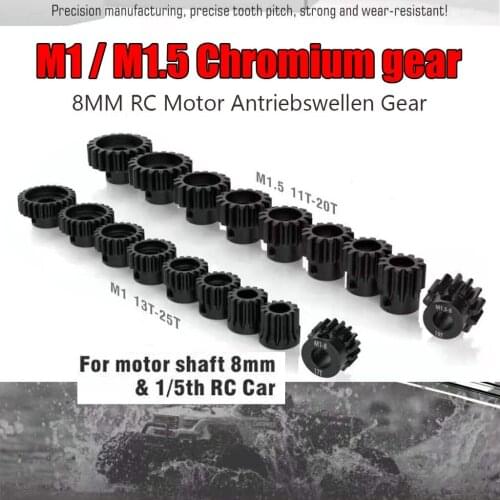 M1.5 8mm 11t-20t Chromium gear Pinion Motor Gear for 1/5 RC Car 8mm motor shaft RC Motor Antriebswellen Gear