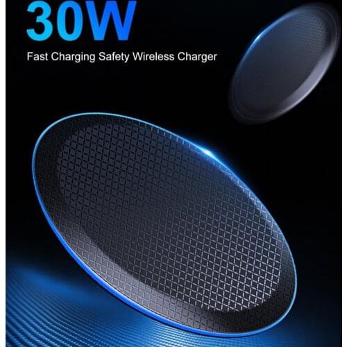 30W Induction Wireless Charger Pad For iPhone 12 11 Pro Max Xs Xr X 8 Qi Fast Charging Station For Samsung S21 S20 S10 S9