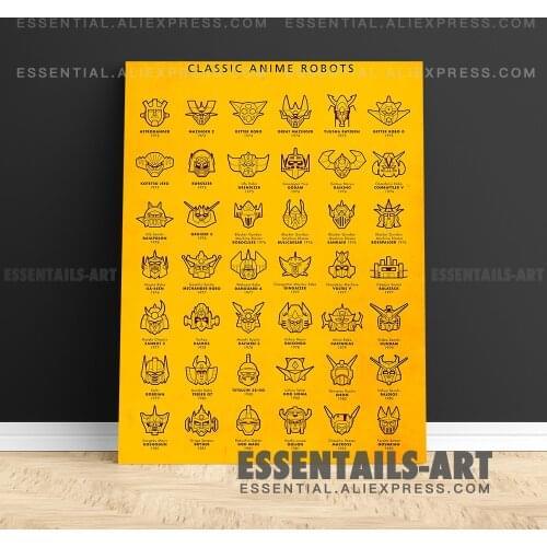 Classic Retro Anime 70s Robots Vintage Poster Canvas Wall Art Painting Decor Pictures Bedroom Study Home Decoration Prints