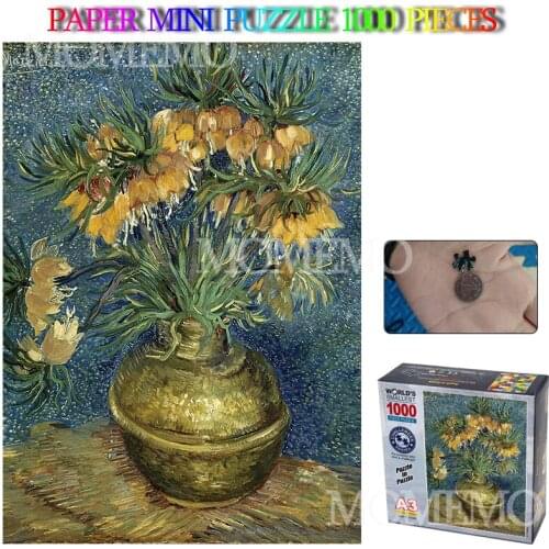 Crown Imperial Fritillaries In A Copper Vase Jigsaw Puzzle Mini 1000 Pieces Adults Puzzle Old Master DIY Puzzle Toys Teens Gift