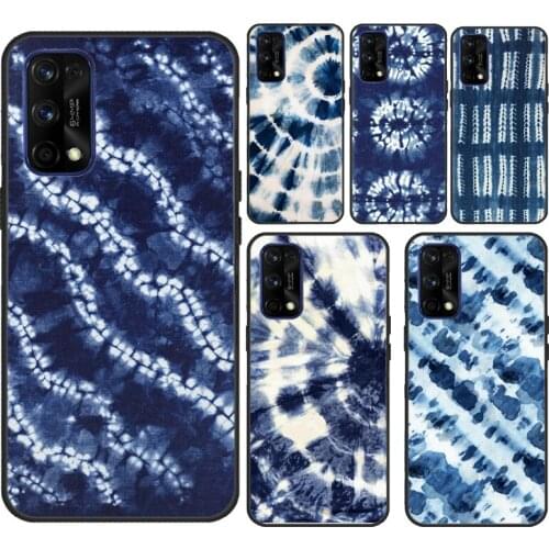 Shibori indigo Tie Dye For OnePlus 9 Pro 8 Pro Nord 7T 8T Phone Case For Realme 7 Pro 6 Pro 8 Pro Q3 7i GT C3 C21