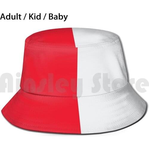 Red And White Half Bucket Hat Adult kid baby Beach Sun Hats Bavaria Euro Leagues Fußballmeisterschaft Fußball