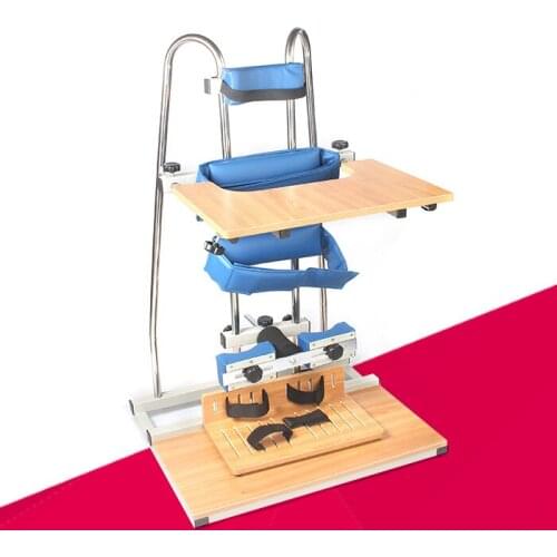 Injured disabled cerebral palsy children with leg exercise rehabilitation equipment home medical stand