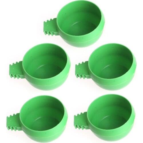 Mini Parrot Food Water Bowl Feeder Plastic Pigeons Birds Cage Sand Cup Feeding Q0KA