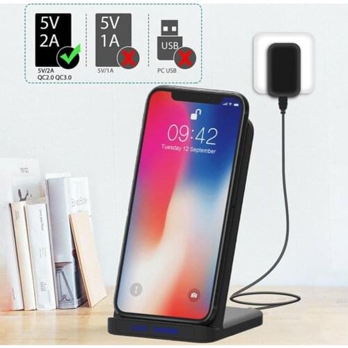 15w/20w Desktop Wireless Double Coil Fast Charging Dock Stand Phone Charger for Samsung Huawei Xiaomi