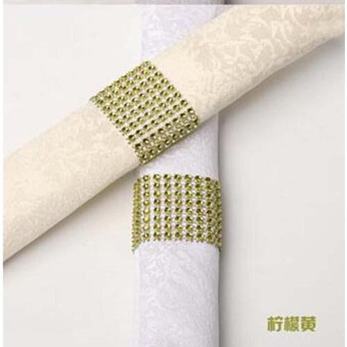 Cheap 100Pcs/Lot Plastic diamond package napkin ring napkin buckle napkin hotel wedding supplies home decoration