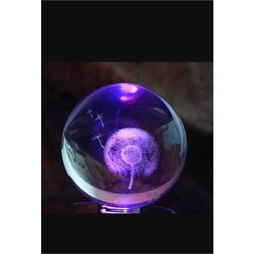 Dandelion Decorative Glass Globe Sphere Luminous Color Shifters