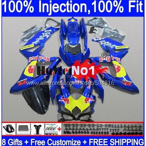 OME For SUZUKI GSXR-750 GSXR600 GSX-R750 2008 2009 2010 17MC.132 GSXR-600 K8 GSXR750 GSXR 600 750 08 09 10 Fairings Yellow red