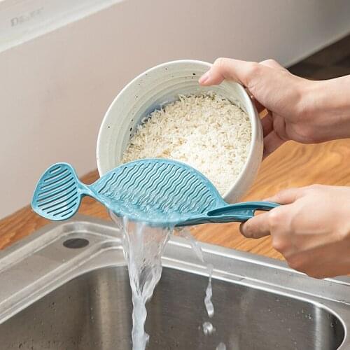 Plastic Drain Rice Washing Machine Kitchen Multifunctional Hollow Rice Washing Board Kitchen Gadgets Beans-washing Handle