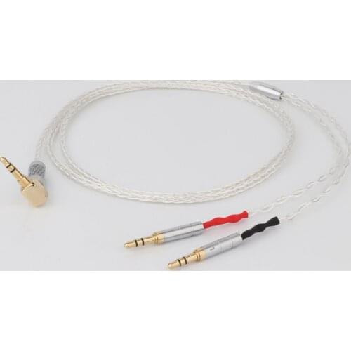 Preffair HIFI 99.998% 8cores Silver 3.5mm To Dual 3.5mm Headphone cable earphone cable For Focal Clear Elear Elex Elegia Stellia