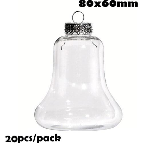 Promotion - 20 Pieces x DIY Paintable/Shatterproof Christmas Decoration Ornament 80*60mm Fillable Plastic Jingling Bell