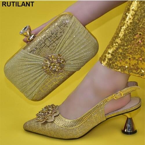 Plus Size Women Shoes 42 2021 Fashion Women Shoes and Bag for Party Wedding Ladies Shoes and Sandals Italian Shoes and Bag